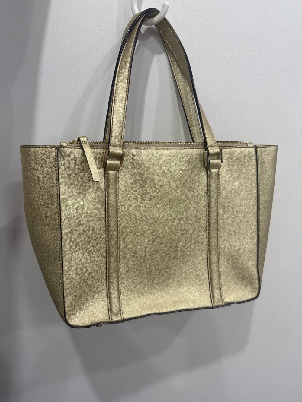 kate spade Metallic Gold Tote Bag with Double Handles